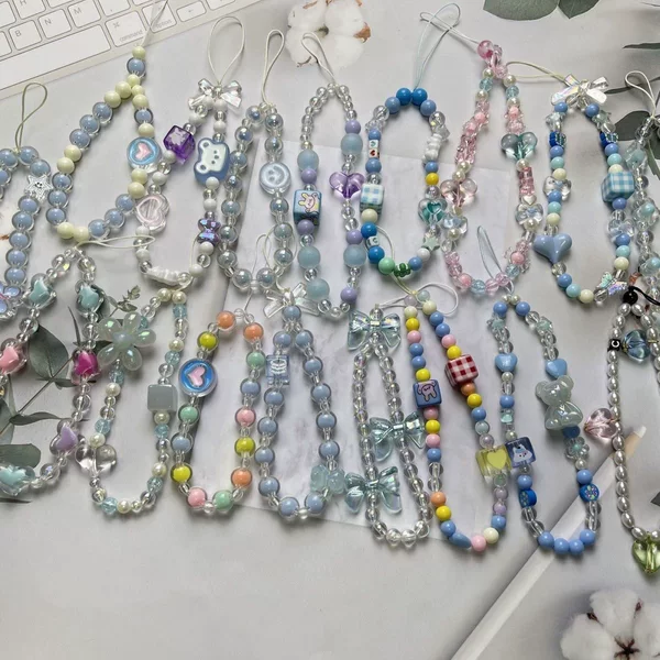 Ins Style Mobile Phone Chain Versatile Mobile Phone Case Lanyard Pendant Women's Anti-Fall Mobile Phone Short Ccd Lanyard Dopamine Hanging Chain