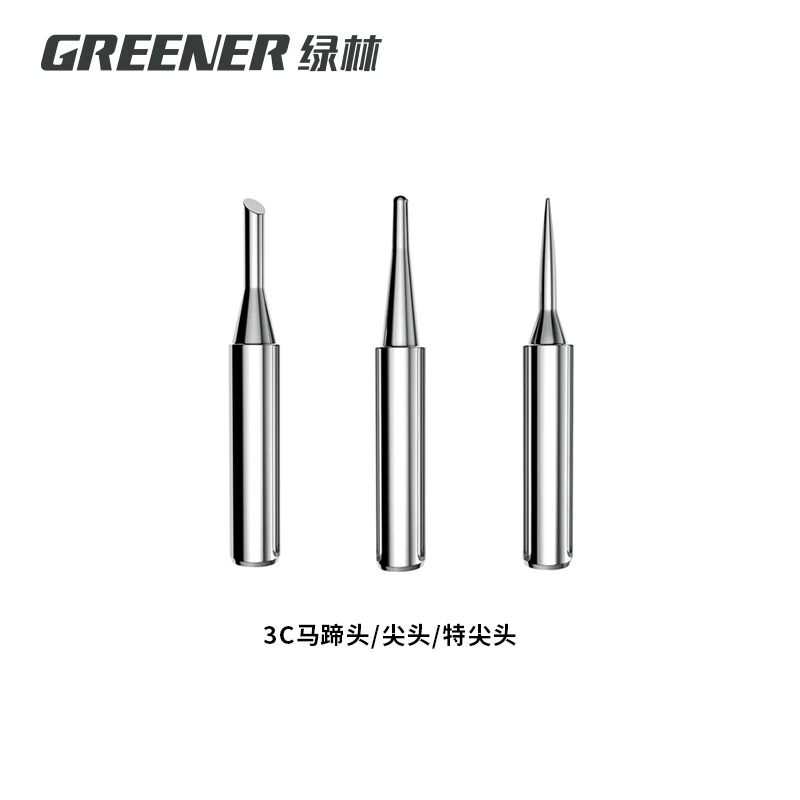 Cabeza de hierro de soldadura de bosque verde temperatura constante eléctrica Luo cabeza de hierro universal 936 calefacción interna cabeza de hierro cromado cabeza de cuchillo puntiaguda curva cabeza de hierro de soldadura eléctrica image 6