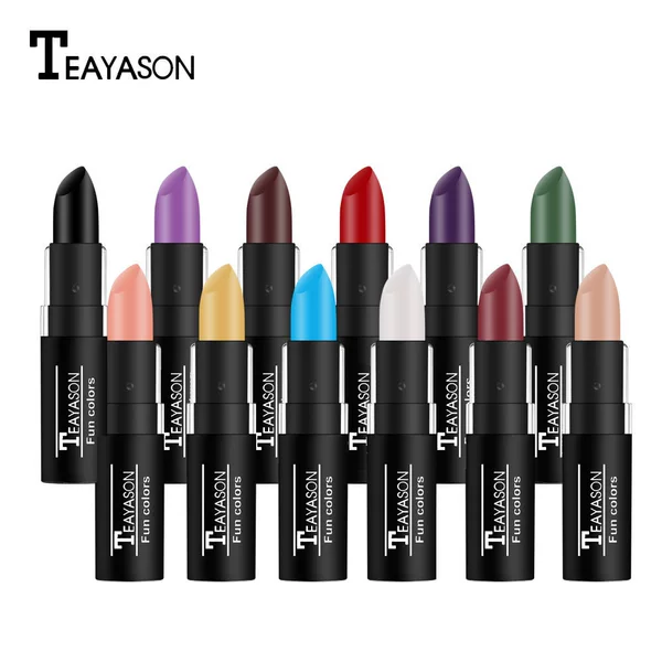 Teayason Colorful Prank Lipstick Halloween Vampire Cosplay Lipstick Matte Non-Fading Performance Cross-Border