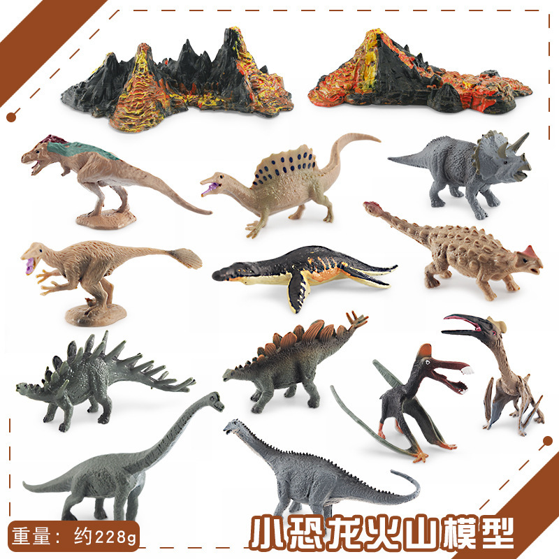 Transfronteriza exportación mini simulación Jurásico dinosaurio volcán 12 traje de escritorio estática modelo Decoración Juguetes