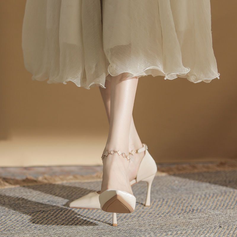 2025 New Style One-Strap Sandals for Women, Pointed Toe Stiletto Shoes with Skirts, Fairy Style Hollow Design High Heels 2025 New Style One-Strap Sandals for Women, Pointed Toe Stiletto Shoes with Skirts, Fairy Style Hollow Design High Heels