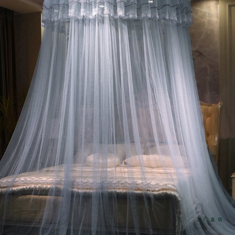 圆顶吊顶落地蚊帐韩式圆形1.5m公主双人加大1.8米蚊帐免安装家用