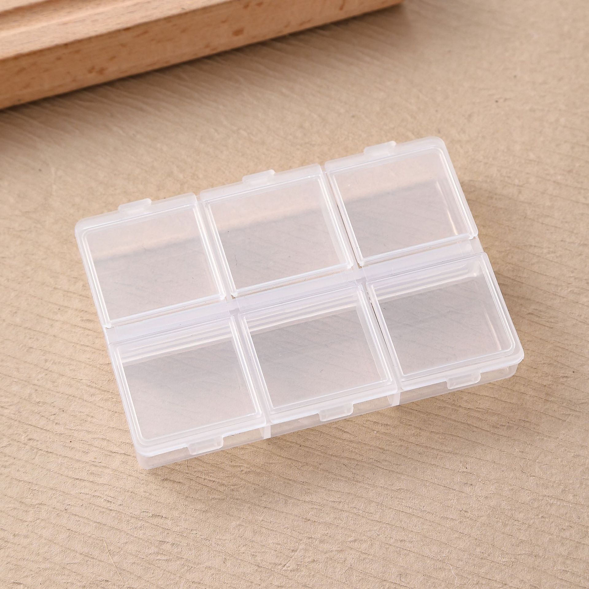Nail art storage box rice beads diamond 6 Braille small parts spare accessories screw experimental sample box