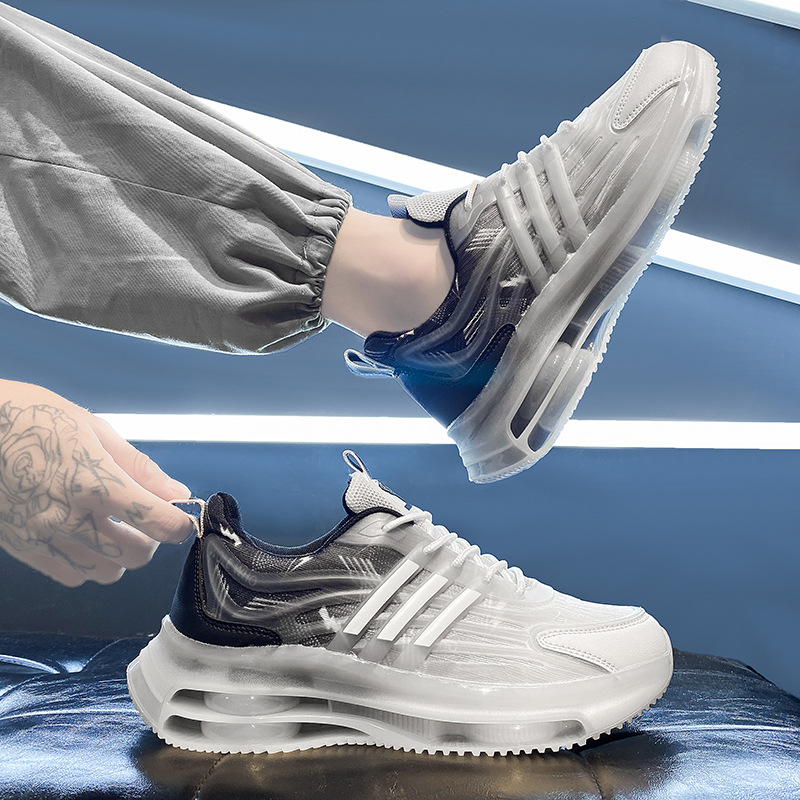 Otoño zapatos de los hombres de malla transpirable de moda todo partido casual juventud corriendo deportes de los hombres de altura oculta aumento de los zapatos de papá