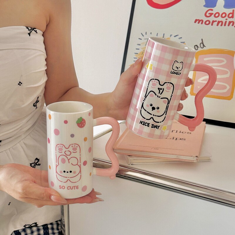 可爱萌宠陶瓷水杯马克杯子女生办公室咖啡早餐牛奶杯实用生日礼物|undefined