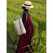 文艺复古森系灯芯绒背心连衣裙秋冬女装宽松日系过膝裙子