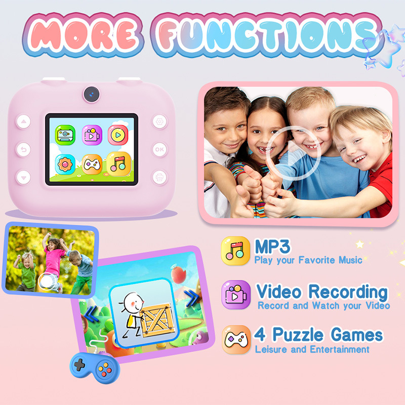 Cámara digital para niños caliente transfronteriza M8 Cámara de impresión instantánea para niños de un solo disparo Juguetes de cámara Polaroid