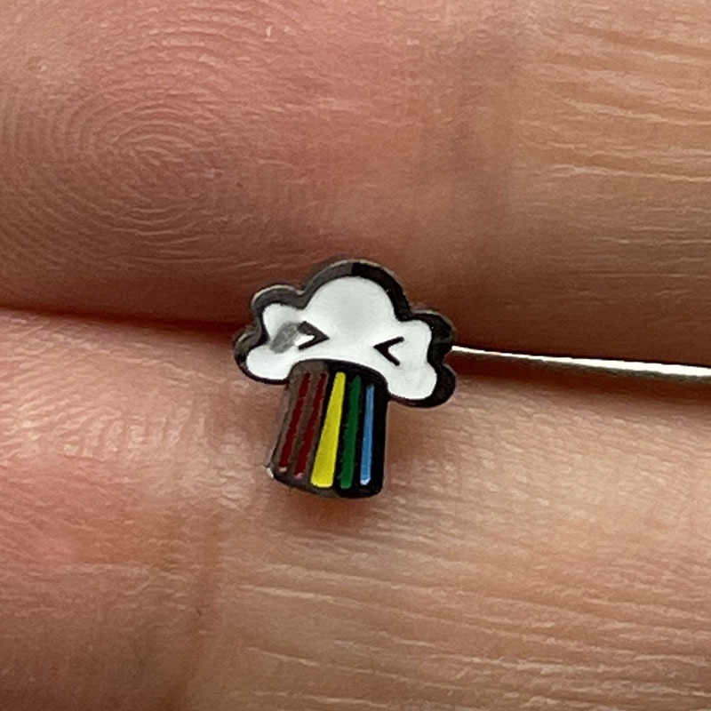 Simple Style Heart Shape Titanium Steel Plating Tongue Nail 1 Piece