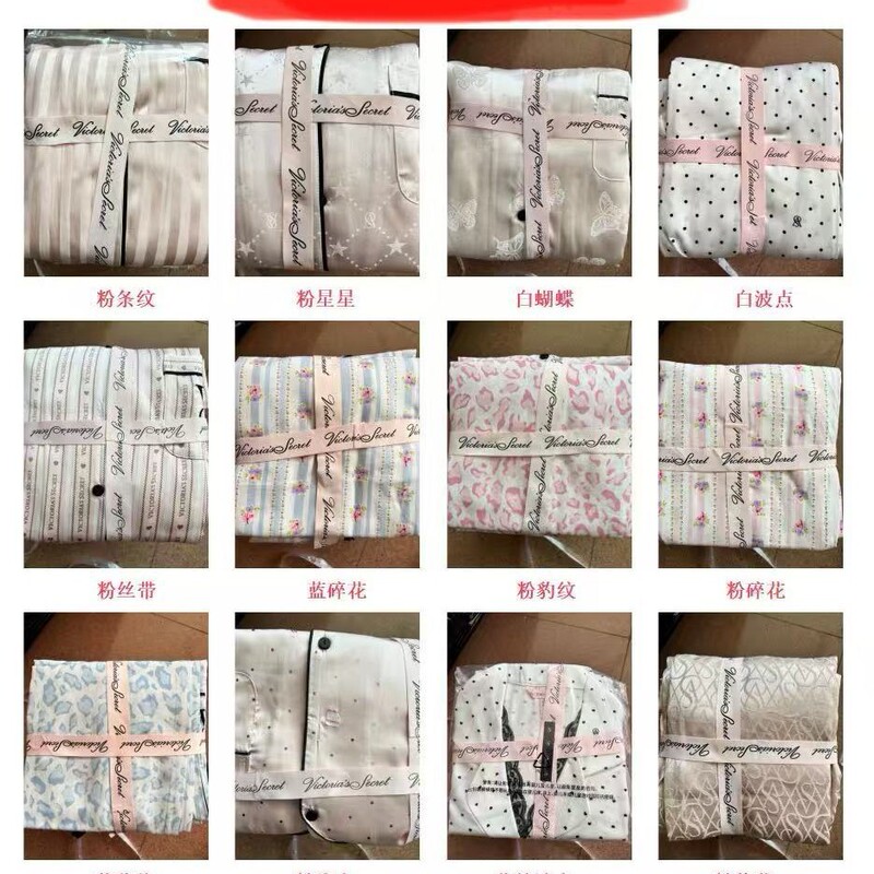 New Viera Moonlight Silk Water-Gloss White Polka Dot Butterfly Long-Sleeve Long Pants Pajama Set for Women, Suitable for Loungewear and Outerwear