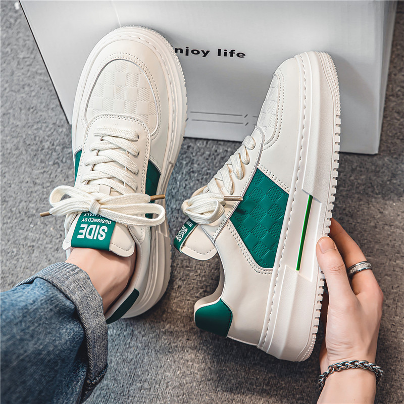 ShoeGlobe Herrenschuhe Herbst/Winter 2025: Modische, weiße Freizeitschuhe mit dicker Sohle – trendige und vielseitige High-End-Sportschuhe._voghion.com