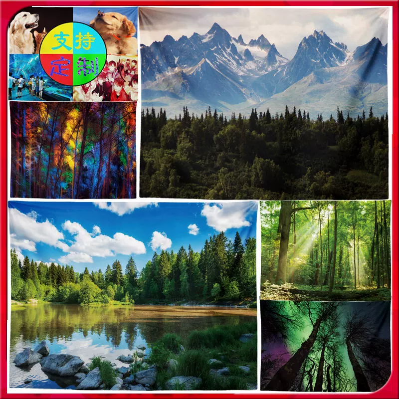 Спальня фон Стена Настенное одеяло подвесная ткань сетка красный лес секретная граница серия ковровая живопись можно настроить