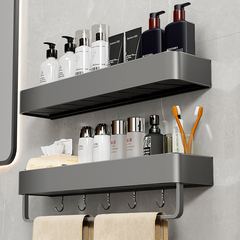 Gun ash storage rack bathroom towel rack punch-free bathroom towel rack space aluminum toilet wall-mounted storage rack