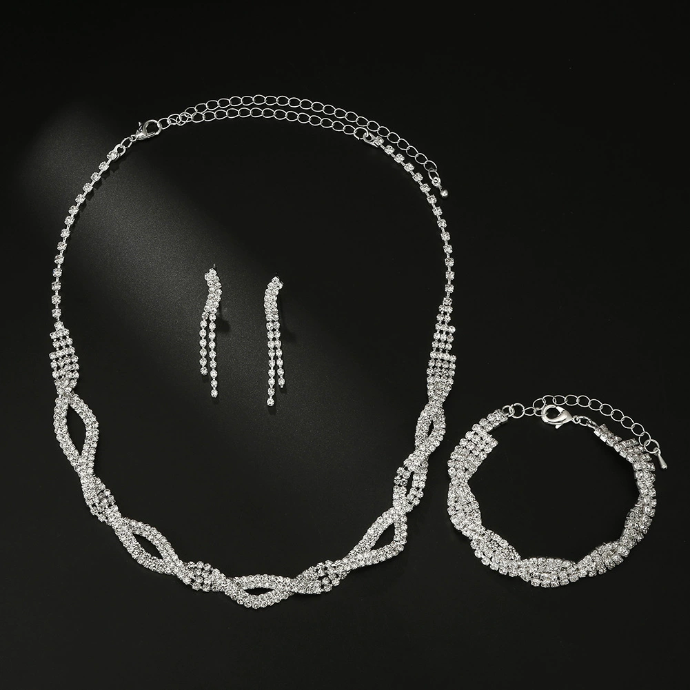 Ювелирный набор с кольцом-нелинейной формы: жемчужное diamonds ожерелье, серьги и браслет