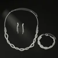 Ювелирный набор с кольцом-нелинейной формы: жемчужное diamonds ожерелье, серьги и браслет