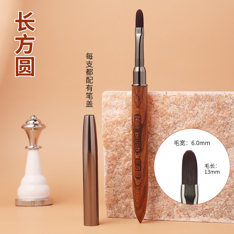ネイルペン日本式檀木棒三角彩色ペン丸頭平頭光治療ペン画花線引きグラデーションレースペン|undefined