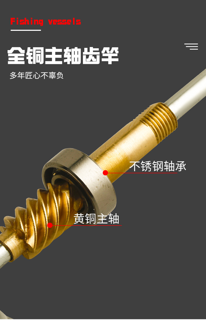 厂家供应金色中号渔轮 钓鱼多水域可用鱼线轮金属抛线环路亚海竿