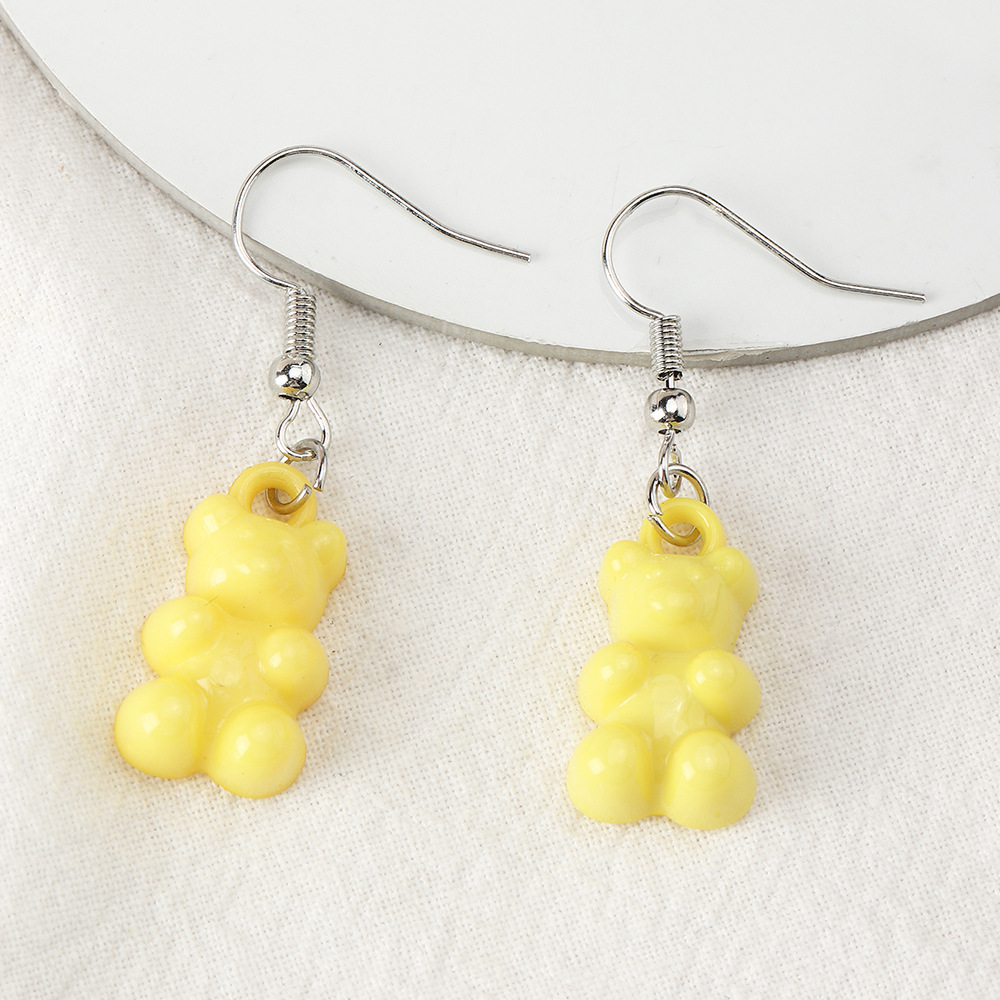 Cross-border Ins Cute Color Bear Earrings Earrings Soft Cute Girl Earrings display picture 7