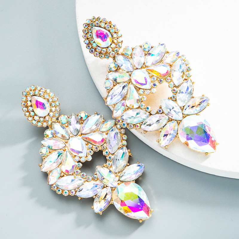 Nihaojewelry Gros Bijoux En Alliage Coloré Diamant Goutte D'eau Boucles D'oreilles display picture 6