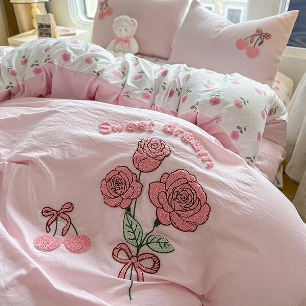 2026 new cartoon towel embroidery printed washed cotton four-piece…
