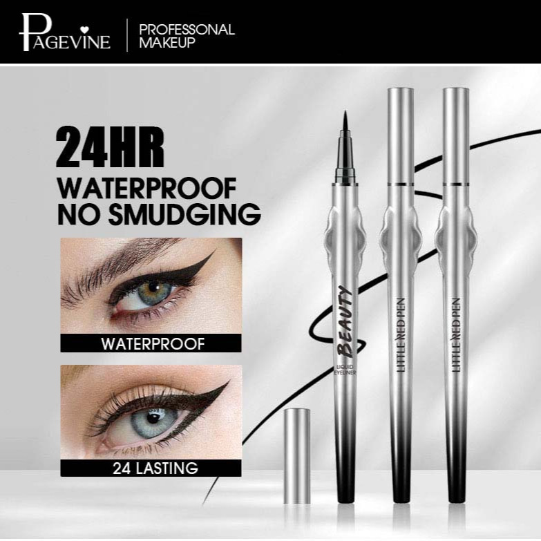 Delineador de ojos líquido negro PAGE VINE que no se corre, de secado rápido, resistente al agua, al sudor y a la decoloración, maquillaje al por mayor. image 2