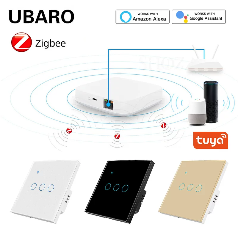 Кросс-бордер ZigBee умный выключатель по европейскому стандарту темное установка закаленное стекло голосовое приложение переключатель панель нулевая пожар версия