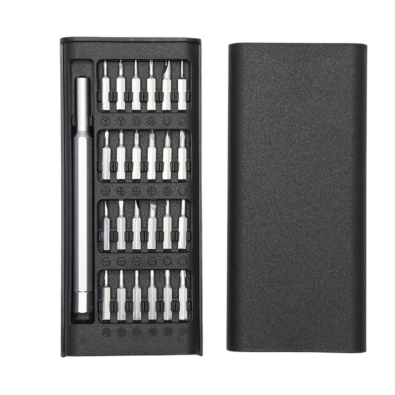 Juego de destornillador 25 en uno bolígrafo de aluminio manual multifuncional con reparación magnética reloj desmontaje de teléfono móvil destornillador de precisión