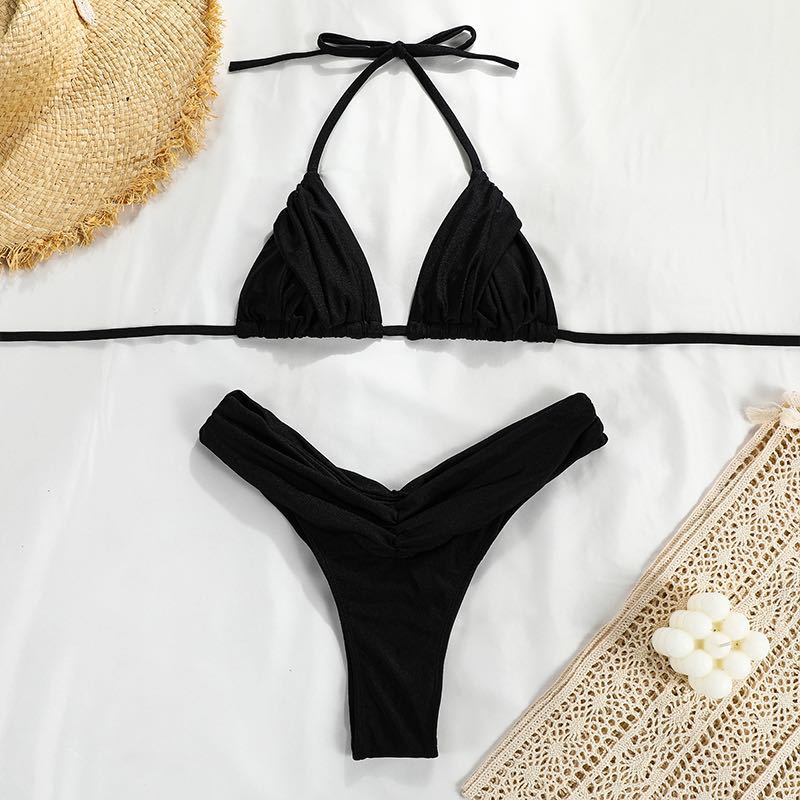 136g Weight Sexy Feel Of Sensation Low Waist Panties Waist Briefs Panties Style Bralette Bra Category Nylon Fabric Type 2 Piece Set Quantity Swimming Pool, Beach Occasion Breathable Function Solid Color Pattern Triangle Cup Bra Cup Women'S Gender Women's Solid Color Nylon Bikinis 2 Piece Set 26