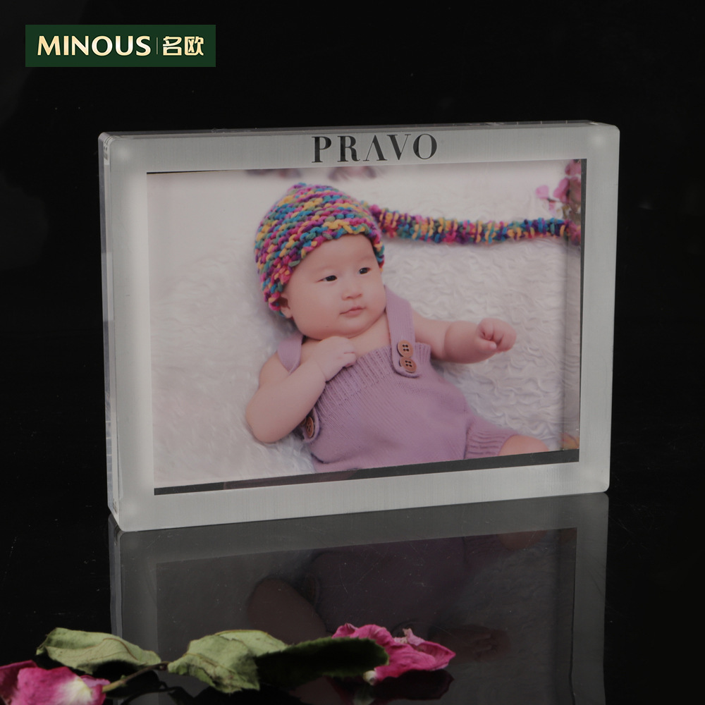 厂家亚克力强磁相框 亚克力厚板5mm简约双面画框摆台567寸