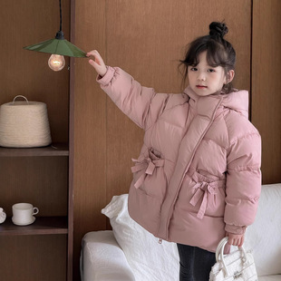 [555 Clearance No. Returns] High-Quality White Duck down Bow Thickeneded Warm Windproof Long down Jacket