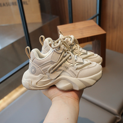 Children's breathable Dad 2024 spring and autumn new Korean version thick-soled non-slip student casual running sneakers for boys and girls