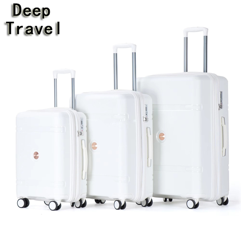 Pp Material Suitcase Three-Piece Silent Password Boarding Case Large Capacity 28inch Suitcase Men's and Women's Trolley Case