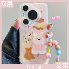 適用華為pura70pro携帯ケース二重少女心p60ネット赤新アニメかわいい西高地ベアースタンドmate60/50/40proストラップシリコン保護