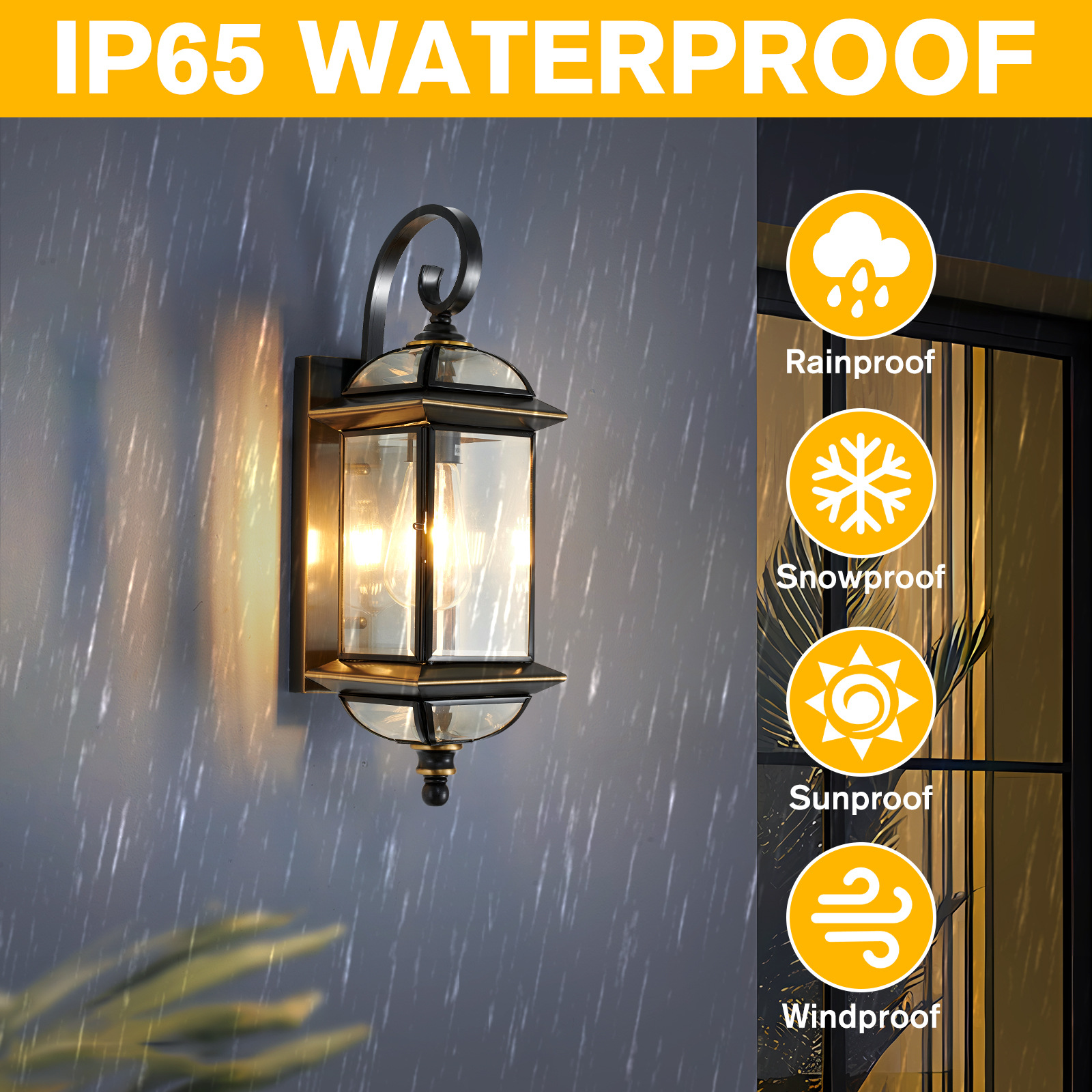 跨境壁灯大门两侧户外墙壁灯庭院围墙防水门头墙灯美式壁灯