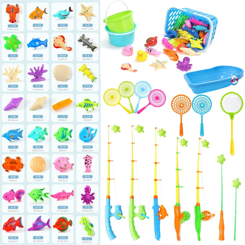 Детские игрушки для рыбалки Удочка для котенка Аксессуары для удочки Рыболовная сеть Магнитная рыба Детская сеть Рыбалка Детская развивающая