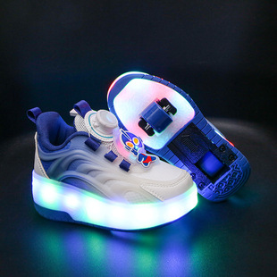 Lob Shoes Children's Flashing Lights Lob Shoes Cross-border Two-wheel Lob Shoes