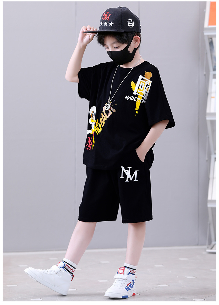 Sportssett 2023 Nye kortermede shortser for barn Sommerklær for gutter Kule og trendy_voghion.com
