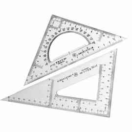 蝴蝶牌三角尺文具学生套尺子两件套直尺量角器套装透明亚克力刻度