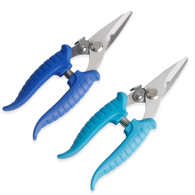 蓝色铁丝网电子剪金刚网铁皮剪薄铁皮锯齿口电工剪紫铜剪刀电线剪