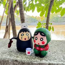 抖音COS东北小新棉袄村花小新手办无脸男小新摆件动漫卡通模型