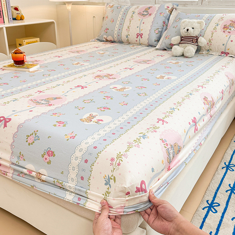 2025 nueva sábana de algodón pequeña fresca funda protectora de colchón de algodón de una sola pieza cubierta de cama para niños dormitorio 2025 nueva