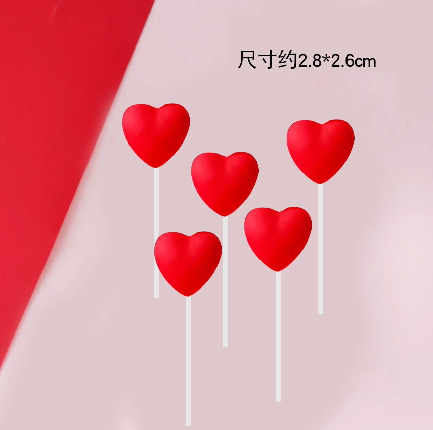 Cake topper heart picks, assorted red/rose and mixed sets, multiple pack sizes (70–100 pcs)