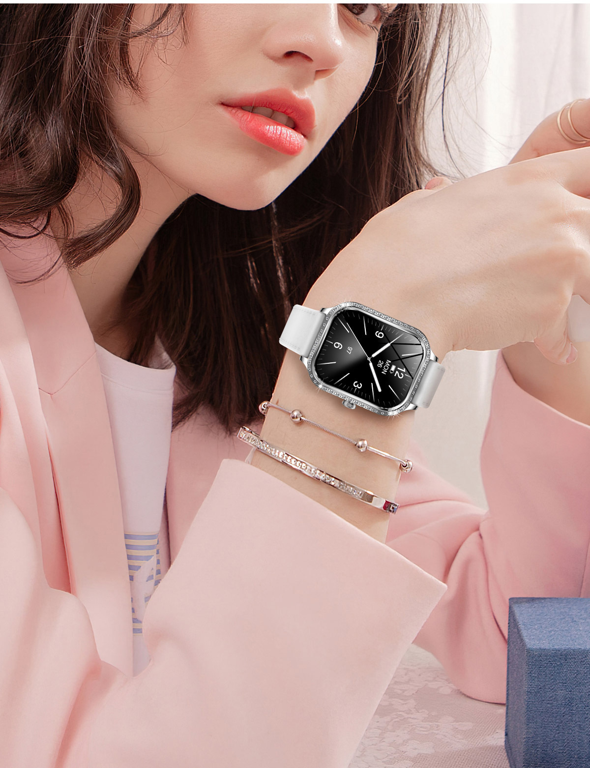 Smartwatch For Women Heart Rate And Blood Pressure Fitness Tracker_voghion.com