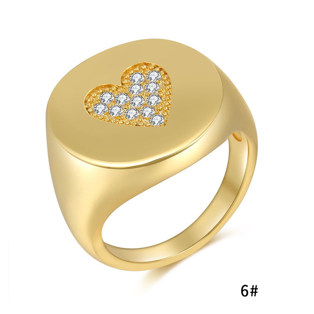 Vente En Gros Bijoux Bague En Cuivre Zircon Incrusté Coeur Nihaojewelry display picture 5