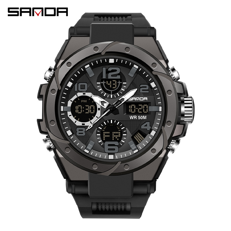 Reloj de los hombres deportes de moda multifuncional LED luminoso reloj electrónico impermeable al aire libre moda estudiante juventud reloj