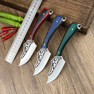 Colored Wood Small Straight Knife, Sharp Fruit Knife, Hand-Held Meat Knife, Unboxing Knife, Portable Pendant, Mini Knife