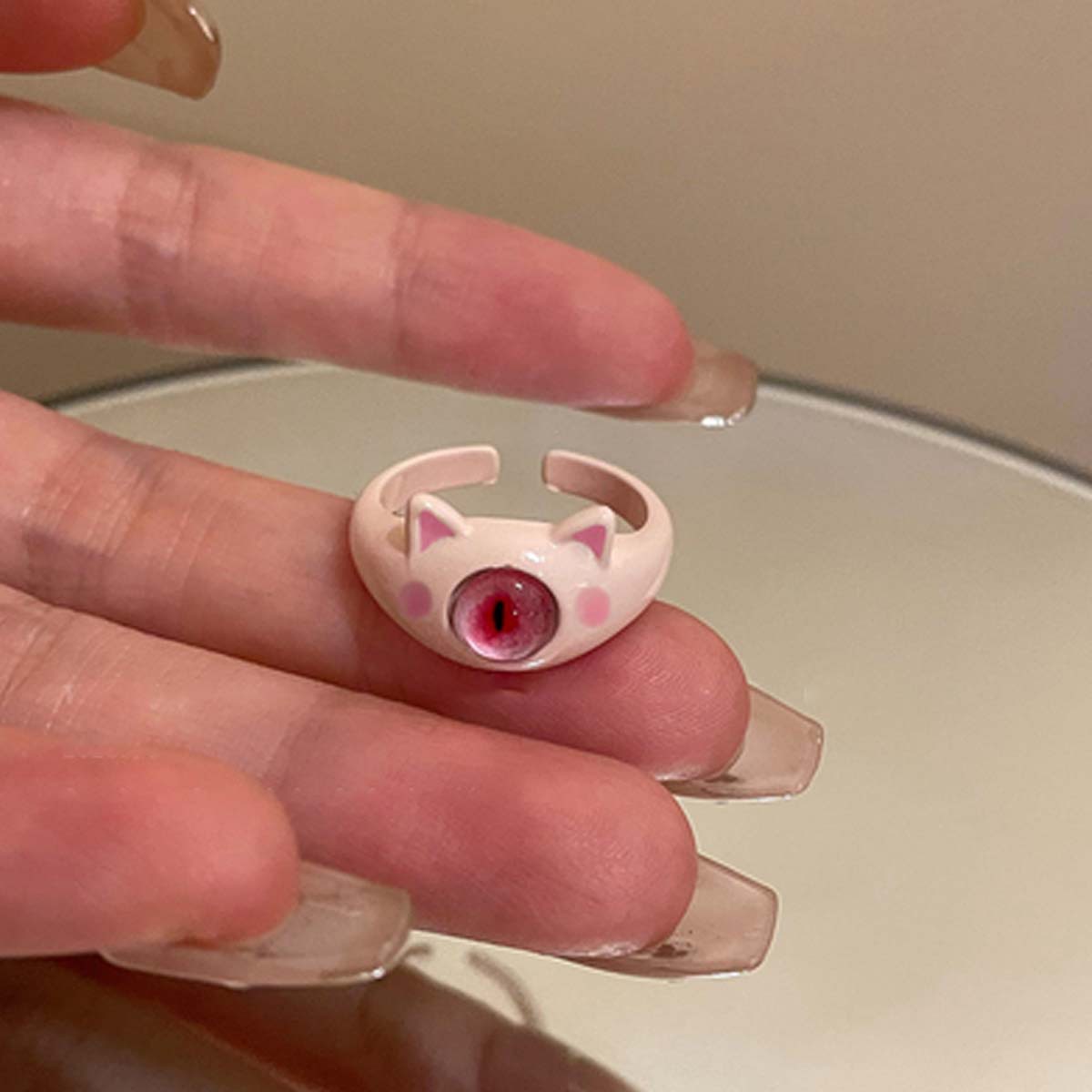 Cute Cat Monster Index Finger Ring For Women Versatile Trendy Design_voghion.com