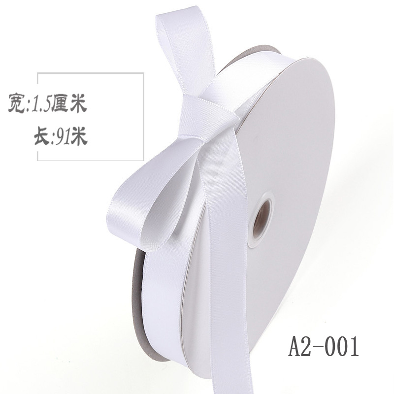 1,5 cm cinta de poliéster arco DIY cinta de la boda flores caja de regalo de frutas ropa de embalaje de satén cinta de color