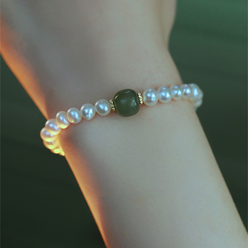 Chinoiserie Geometric Glass Unisex Bracelets