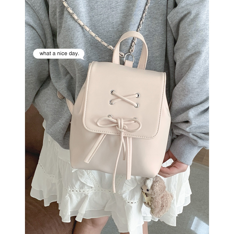 Bowknot Backpack For Women, Cute Ballet Style Shoulder Handbag_voghion.com