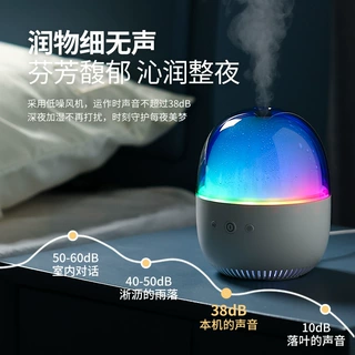 氛围感水滴香薰机家用卧室静音扩香小型桌面加湿器跑马灯香薰机